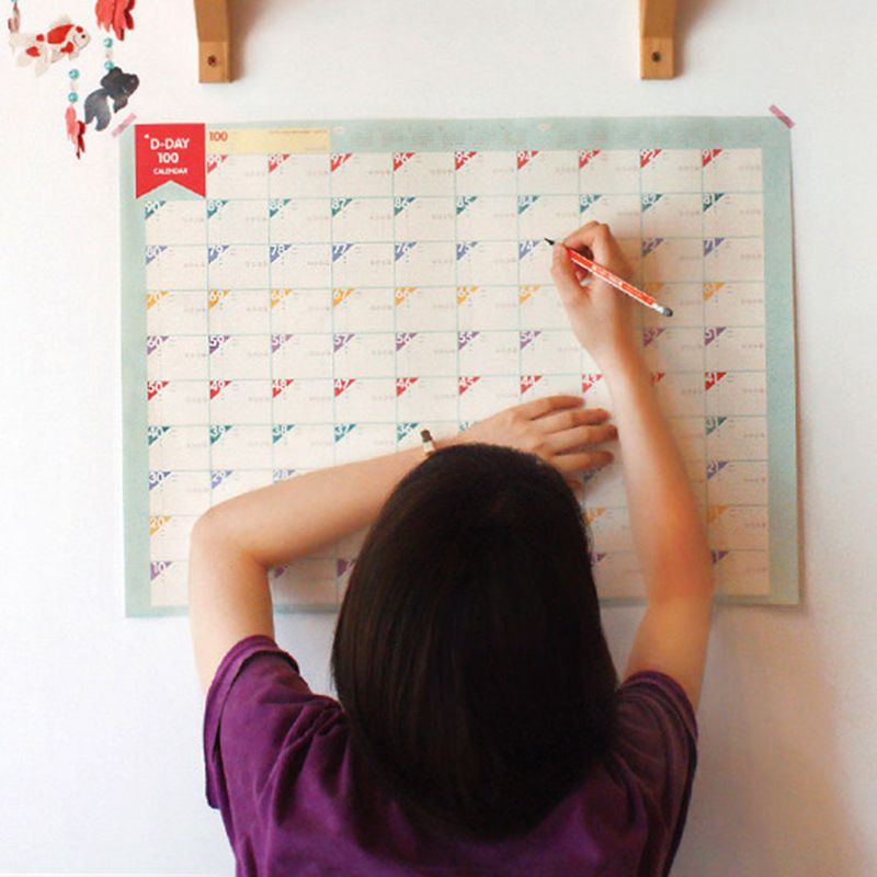 5 stk 100 dage nedtælling kalender skema læringsmål arbejdsplanlægger periodisk dagsorden bord kontorartikler