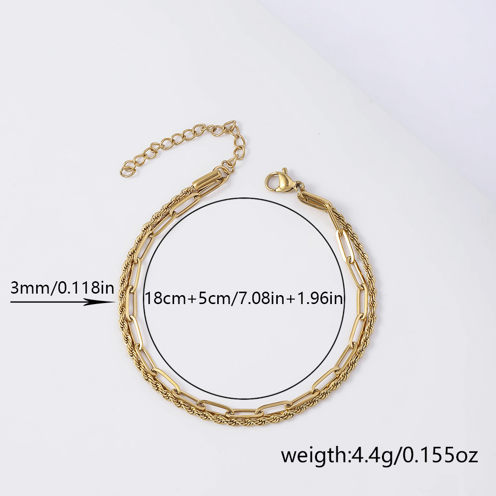 Meerlagige Titanium Stalen Ketting Armband Mannen Goud Kleur Twist Ketting Rvs Armband Party Sieraden Armband Voor Vrouwen