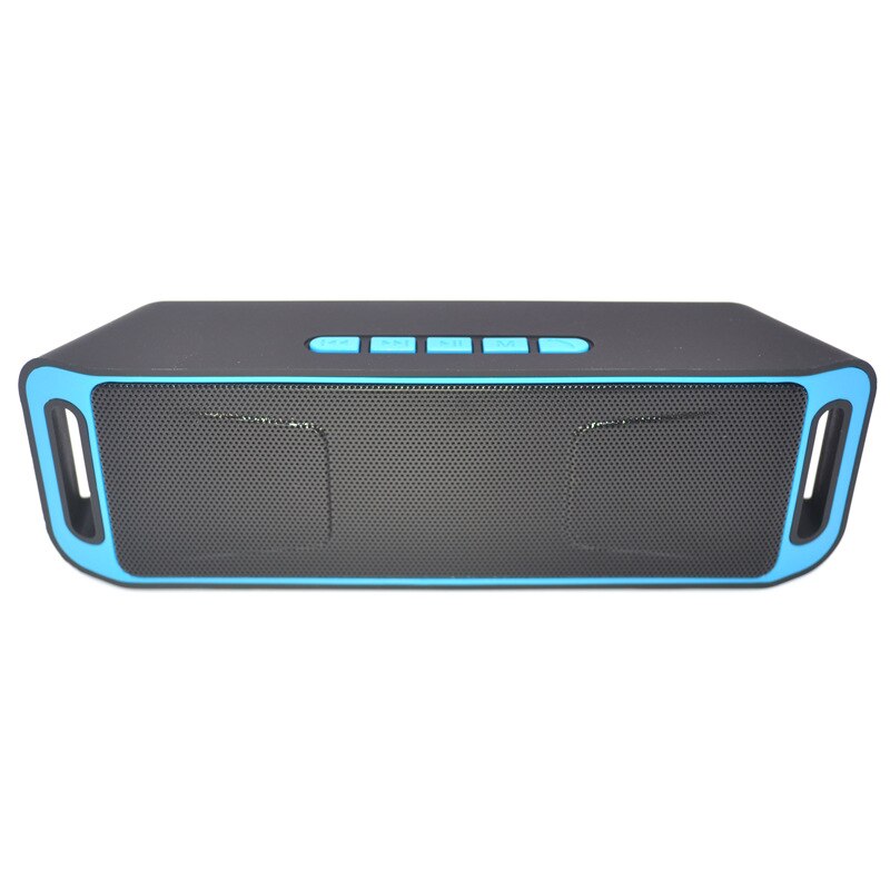Multifunctional Portable Durable Wireless Bluetooth 4.0 Speaker TF USB FM Radio Dual Bass Sound Loudspeaker Accessories: Blue