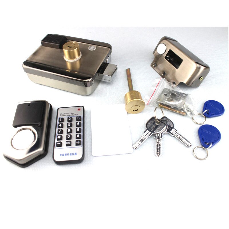 Wireless Electric lock locker motor door lock support 13.56 MHz IC card reader for access control gate door open home security: Kit E