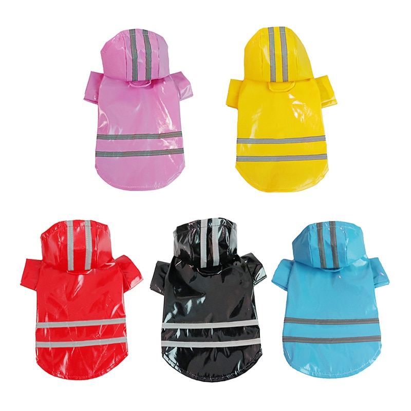 Dog PU Raincoat Outdoor Puppy Pet Rain Coat Waterproof Jackets Overall For Small Dogs Cats Pets Yorkies Chihuahua Teddy Clothes