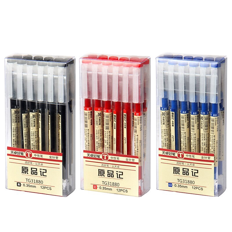 3 st japanska 0.35mm fina gelpennor blå/svarta/röda pennor skolpenna kontor student skrivande brevpapper skolmaterial