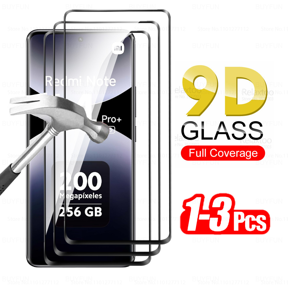 1-3Stck 9D Gebogene Volle Abdeckung Gehärtetes Glas Für Xiaomi Redmi Hinweis 14 Profi + Hinweis14 Profi Plus 5G Hinweis14Profi 14Profi 4G Bildschirm Schutz