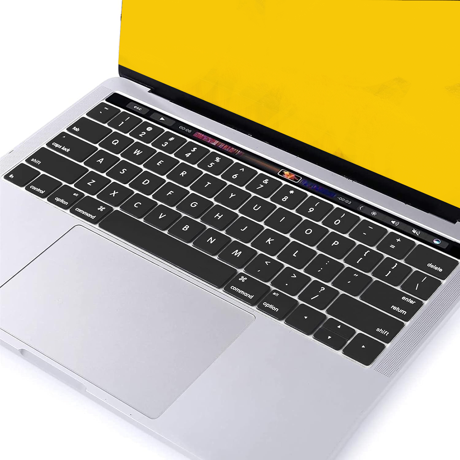 Pokrowiec na klawiaturę MacBook Pro z paskiem dotykowym 13 i 15 2016-2019 Model: A2159, A1989, A1990, A1706, A1707), silikonowy ochraniacz skóry