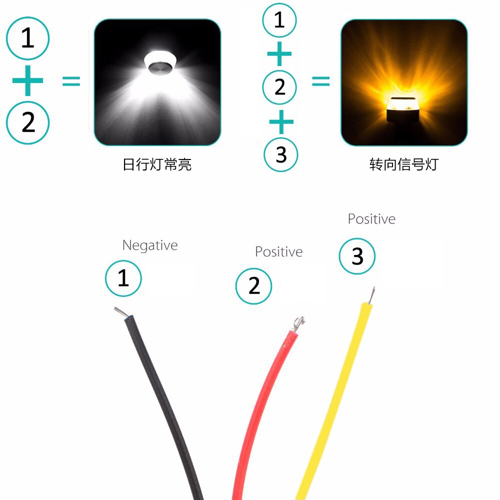 2 Stuks Motorcycle Led Verlichting Geel En Wit Dubbele Licht Gemodificeerde Stuur Led Richtingaanwijzer Voor Cafe Racer
