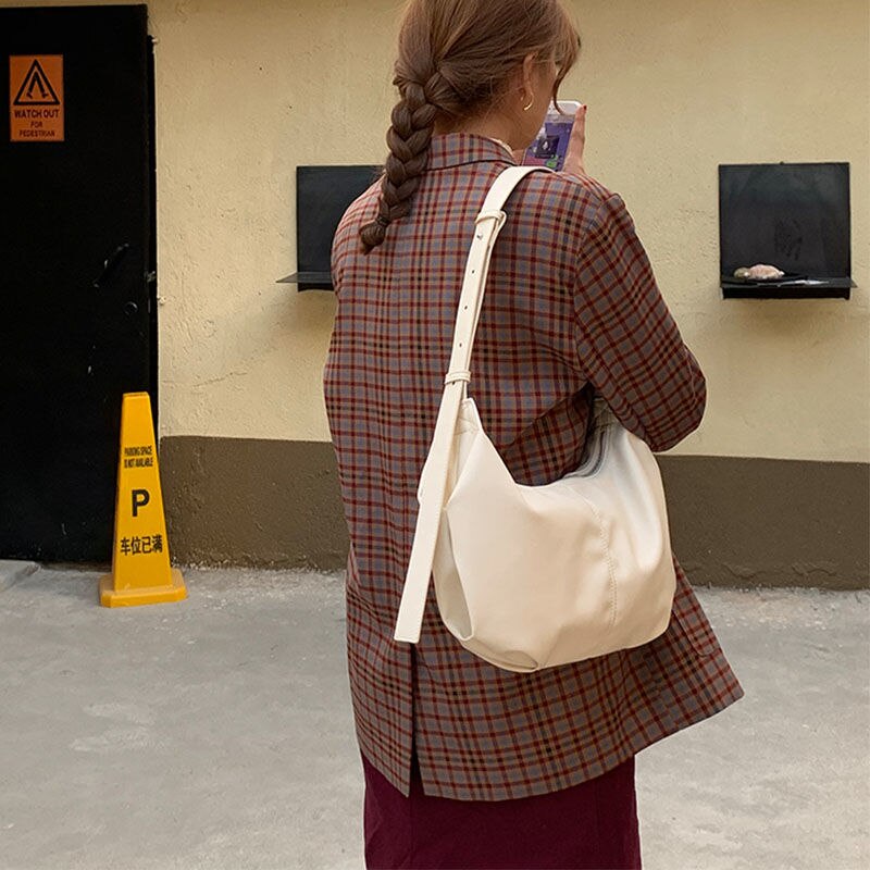 Ins crossbody croissant bag retro minimalistisk veckad knutväska dam trendig all-match axelväska: Default Title