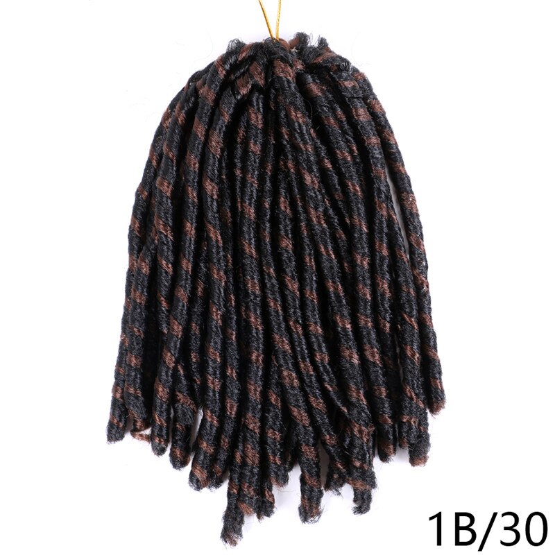 ZYR miękki Locs dredy syntetyczne przedłużanie włosów 14 cali 70g Ombre afro szydełkowe warkocze wysokotemperaturowe włókno: 1B-30