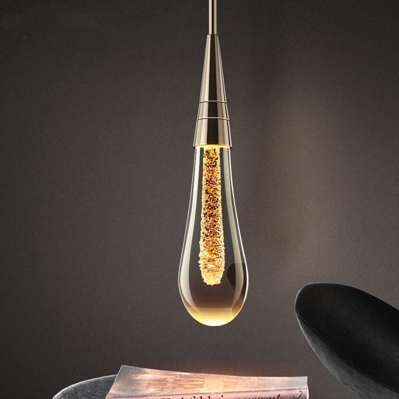 LED Water hanglamp minimalistische Scandinavische loft Kristal Opknoping Lamp Creatief Restaurant Licht