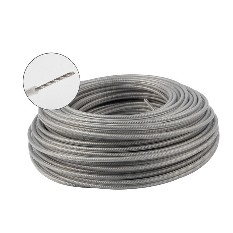 125m Nylon Trimmer Rope Fine Brush Cutter Head Strimmer Line Mowing Wire Lawn Mower Accessory: silver-3mm