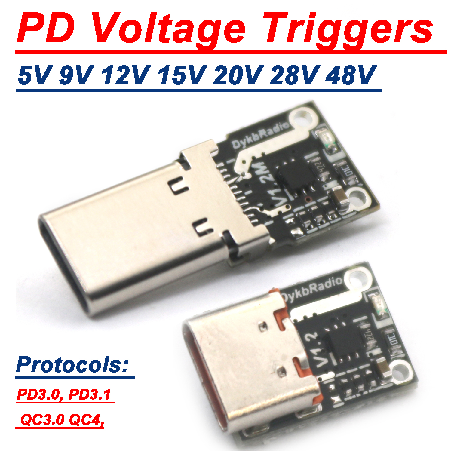PD3.1 140W 5A TYPE-C Decoy Spannungsauslöser-Adapteranschluss QC4 Laden Laden Notebook PD QC auf DC 5V 9V 12V 15V 20V 28V