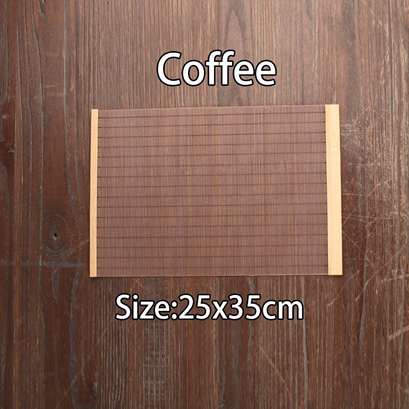 Natural Bamboo Table Mat Tea Dining Insulated Table Runner Japanese Style Natural Woven Placemat Coaster Cup Pad: 06