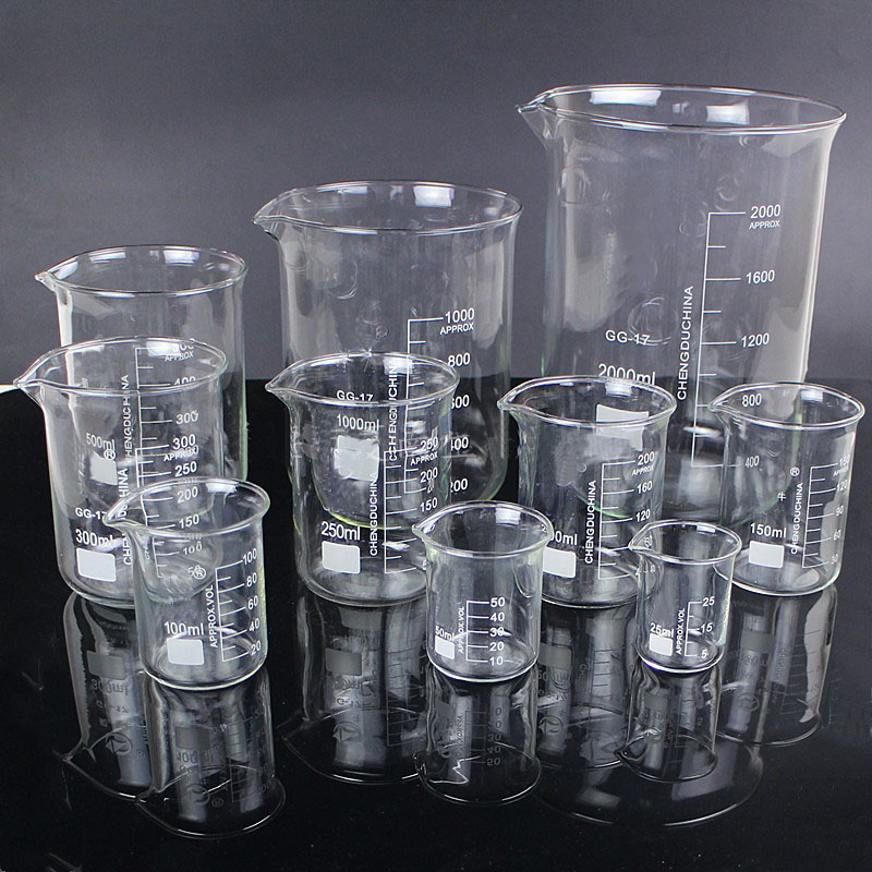 LINYEYUE 2000mL Glass Beaker Borosilicate Glass Measuring Cup high temperature resistance Laboratory Chemistry Equipment