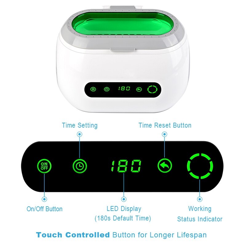 Digitale 600Ml Kontrolle Ultraschall Reiniger 35W 42Khz Haushalt Ultraschall Schlecht Für Schmuck Uhr Ketten Brillen Uns Stecker