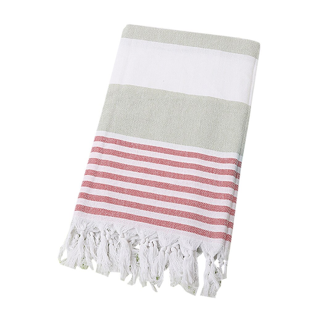 Ouneed Adult Bath Towel Cotton Turkey Simple Stripe Pattern Fringe Beach Towel Stained Jacquard Towel Bath Towels: L