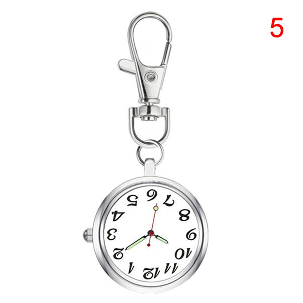 Llavero con reloj de bolsillo de cuarzo para hombre y mujer, colgante portátil con esfera redonda, H9: 5