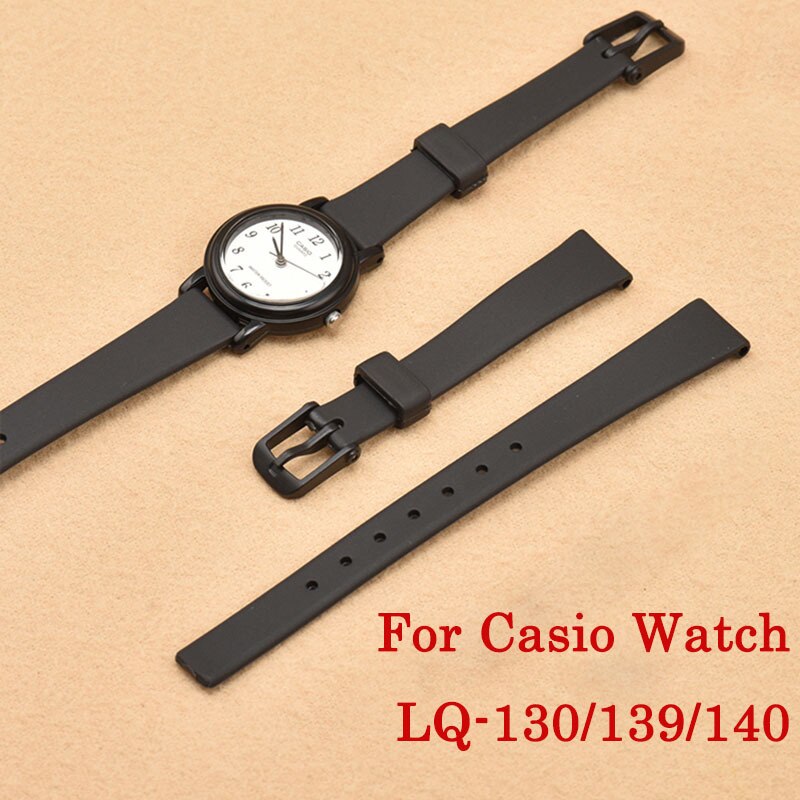 12Mm Hars Horloge Riem Voor Casio LQ-139/130/140 Rubber Strap Ultra-Dunne Vrouwen Zacht En Ademend vervanging Band