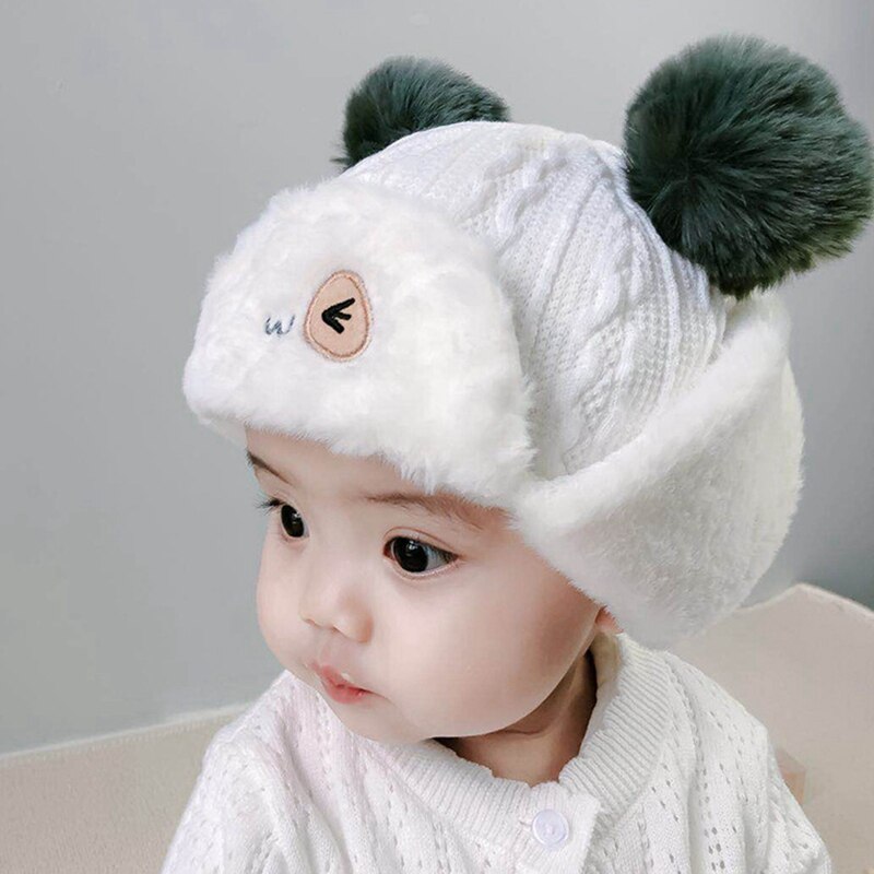 Baby Boys Girls Hat Kids Children Cute Ear Flap Muff Winter Warm Plush Cotton Cap