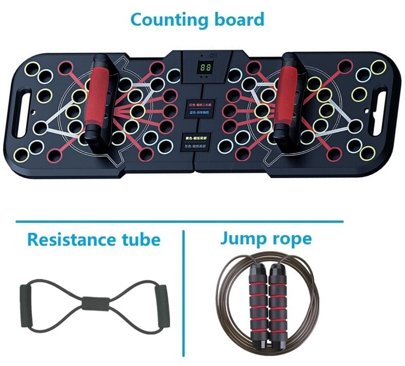 Multifunctional Counting Push Up Board Home Chest Muscle Exercise Training Indoor Electronic Fitness Support Push-up Rock Stands: Counting 8 jump rope