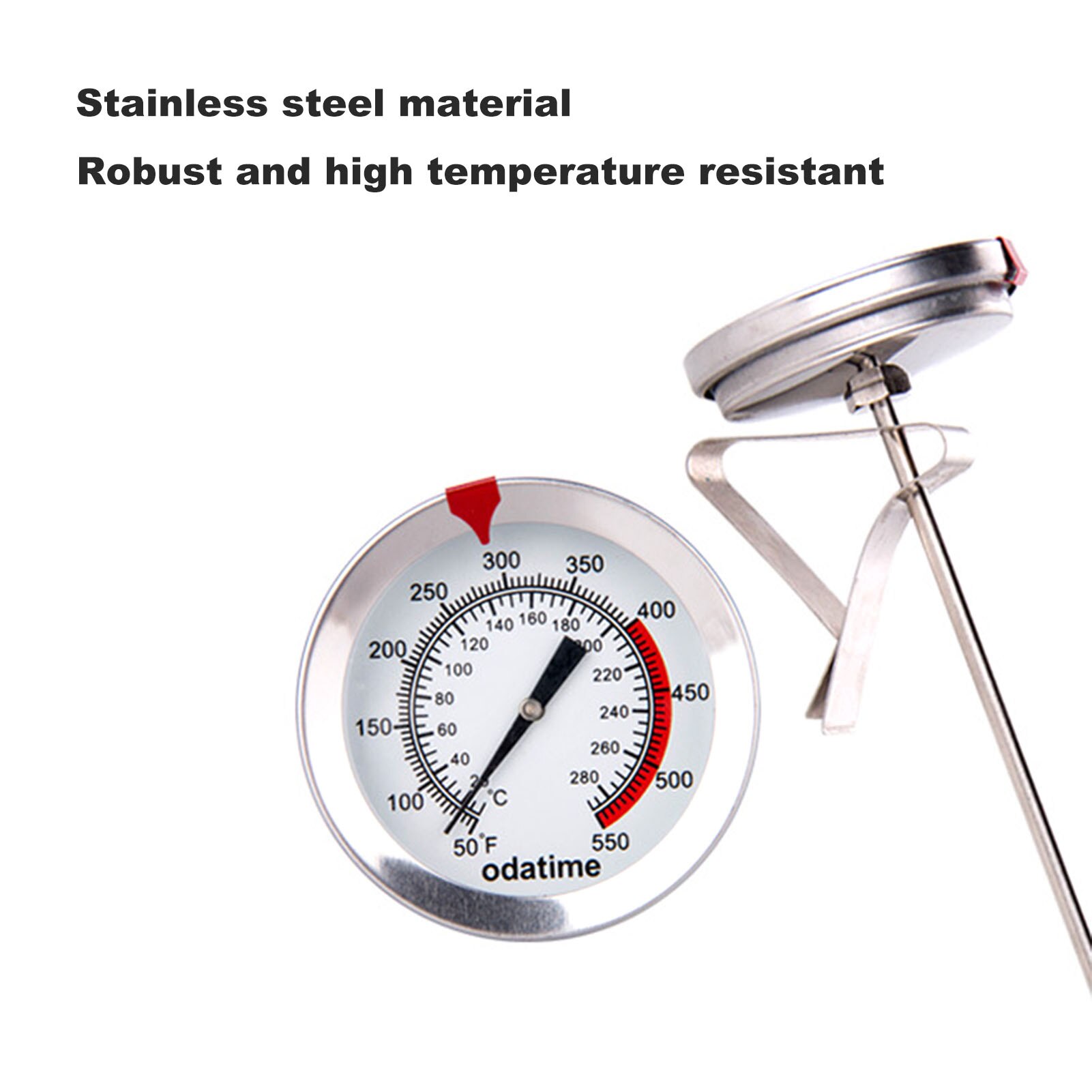 Probe Type Instant Reading Meat Thermometer Long Handle Barbecue Frying Thermometer With Fixing Clip Kitchen Cooking Baking
