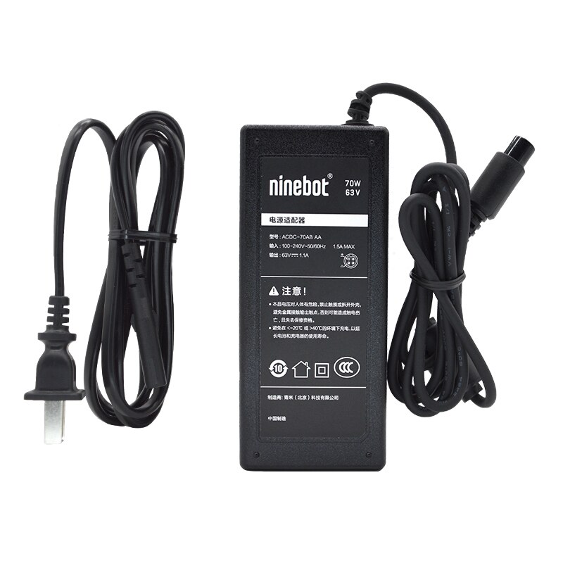 Oplader til ninebot mini s pro selvbalancerende scooter 63v 1.1a 70w adapter tilbehør: Os standard