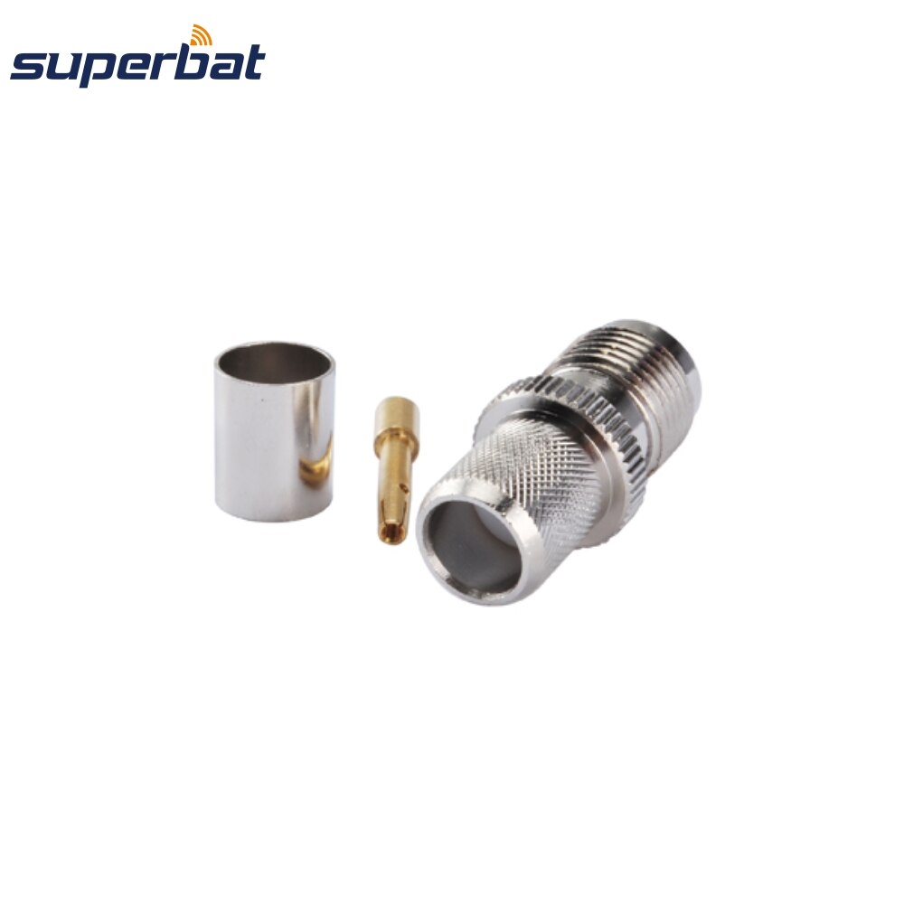 Superbat 10Pcs Tnc Crimp Jack Vrouwelijke Voor Coaxiale Kabel RG214,RG213,RG8,LMR400