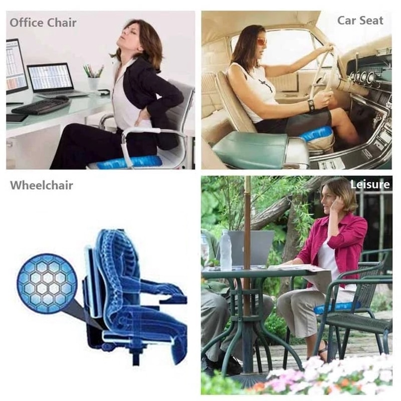 Fleksibel is gel kølepude sædehynde med sort skridsikker behagelig massage sæde kontorstol sundhedspleje smerte frigivelse