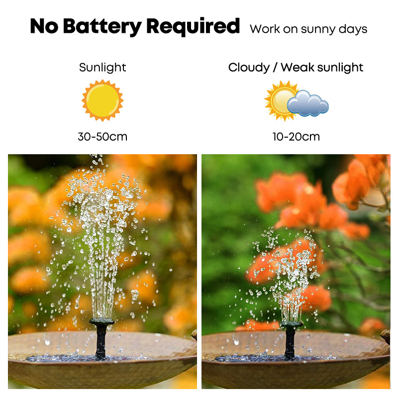 Solar Water Fountain Pool Pond Waterfall Fountain Garden Decoration Outdoor Bird Bath Solar Powered Fountain Floating Water