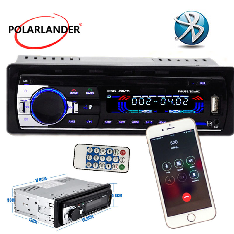 auto Radio Stereo Speler ingebouwde Bluetooth en microfoon Telefoon AUX-IN MP3 Voor Iphone 12V Car Audio Auto