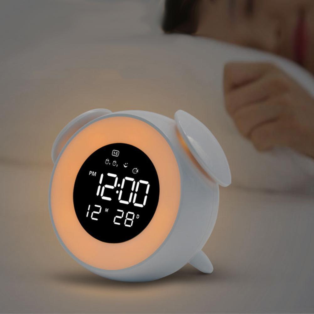 Muziek led wekker kinderen wekker nachtlampje slaapgeluiden machine kinderen cartoon bedlamp