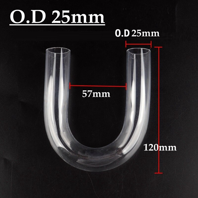 O.D 20~32mm Aquarium Fish Tank U-shape Air Tube Fittings Transparent U-Tube Acrylic Pipe Fittings Plexiglass Elbow Connector: 5pcs / O.D 25mm