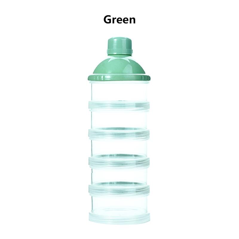 Portátil leite em pó fórmula dispensador de alimentos recipiente de armazenamento caixa de alimentação do bebê crianças criança multi-camada de armazenamento de alimentos para bebê: 5 Layer Green