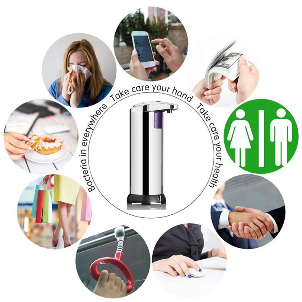 Automatic Soap Liquid Dispenser Stainless Steel Hand Free IR Sensor Touchless