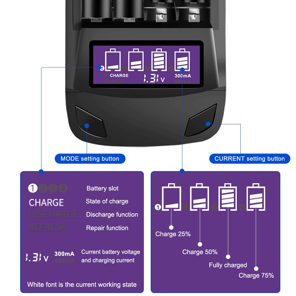 Palo 1.2V Aa Oplaadbare Batterij Aa + Aaa Batterij Oplaadbare Aaa 1.2V Ni-Mh Batterij + Smart Charger Aa aaa Batterij Oplader
