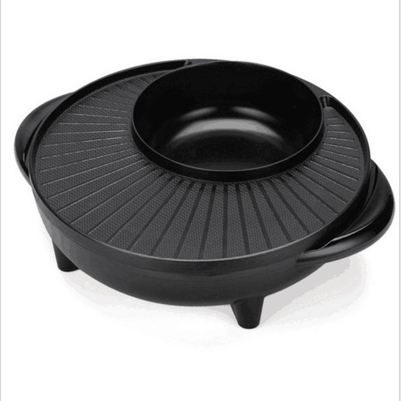 2 in 1 Barbecue Pot Electric 1700W 220V Multi-Function Home Party Grill Pan