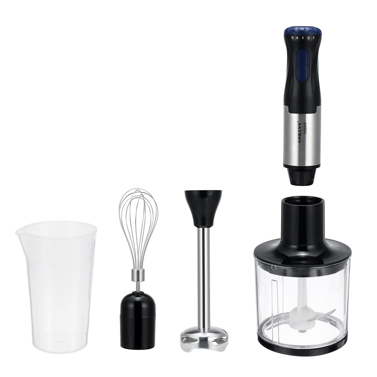 4 In 1 Multi Keukenmachine Rvs Blender 5 Speed Elektrische Stok Staafmixer Ei Garde Mixer Juicer Vlees grinder: Default Title