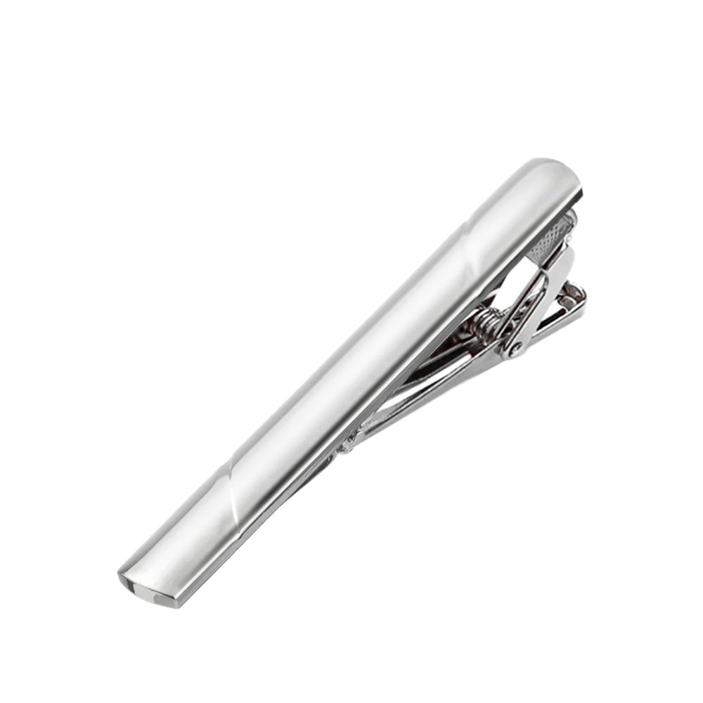 Clips de corbata de Metal para hombre, pasador de corbata de cristal para vestido, camisas, ceremonia de boda, Clip de Corbata de Metal dorado, accesorios para hombre: Silver