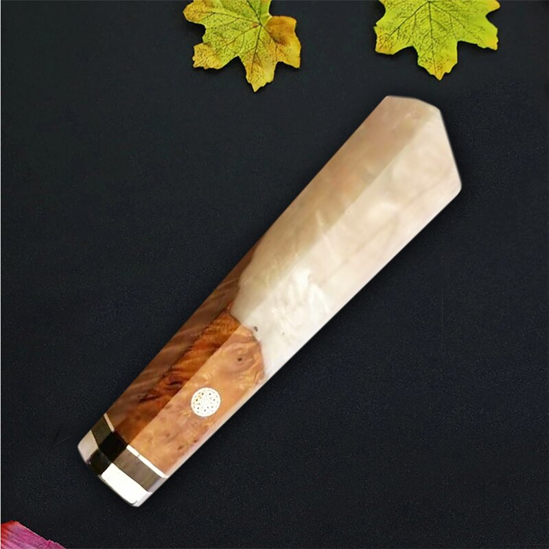 Manche de couteau en bois dur, outil pour la maison, anneau en acier inoxydable, bricolage