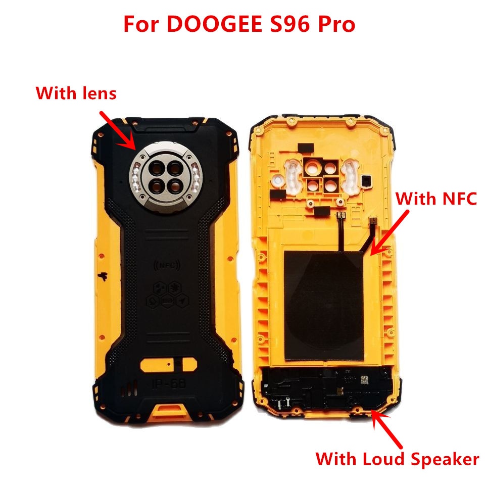 Coque de protection arrière pour batterie et haut-parleur, pour téléphone DOOGEE S96 Pro, d&#39;origine, , 100%: Orange All