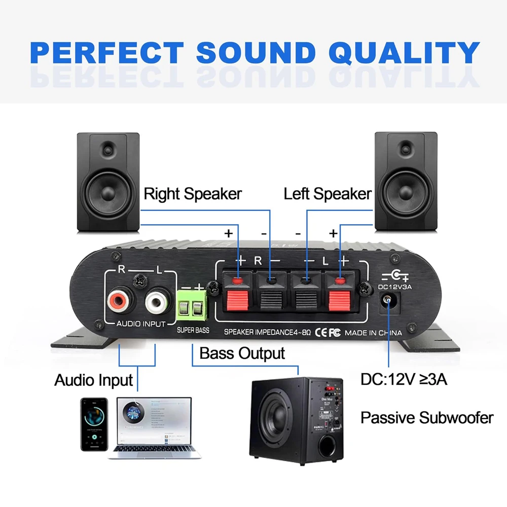 Wzmacniacz audio LEPY 838USB Bluetooth 5.0 Cyfrowy wzmacniacz basowy s HIFI Kanał 2.1 Samochodowy wzmacniacz domowy Sterownik USB Bezstratna muzyka DC12V