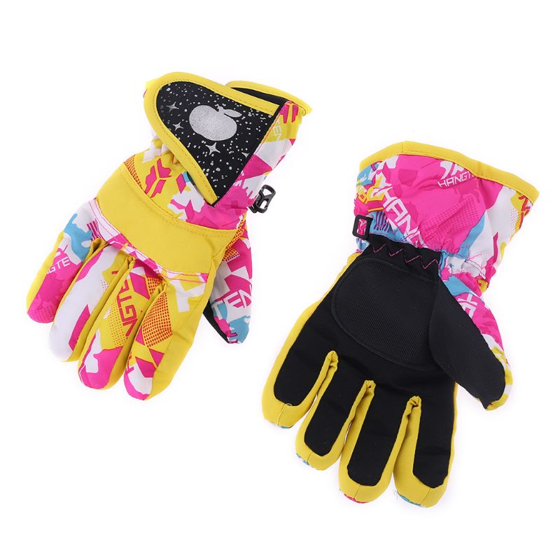 Waterdichte Winter Skiën Snowboarden Handschoenen Warme Wanten Voor Kinderen Full-Vinger Handschoenen Band Voor Sport, Skiën, Fietsen