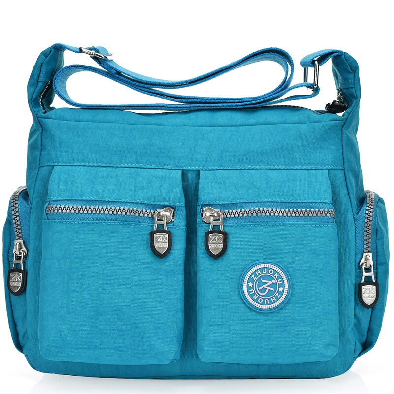 Vrouwen Top-Handvat Vrouwen Schoudertas Handtas Nylon Waterdichte Vrouwelijke Casual Messenger Crossbody Tas Tote: lake blue