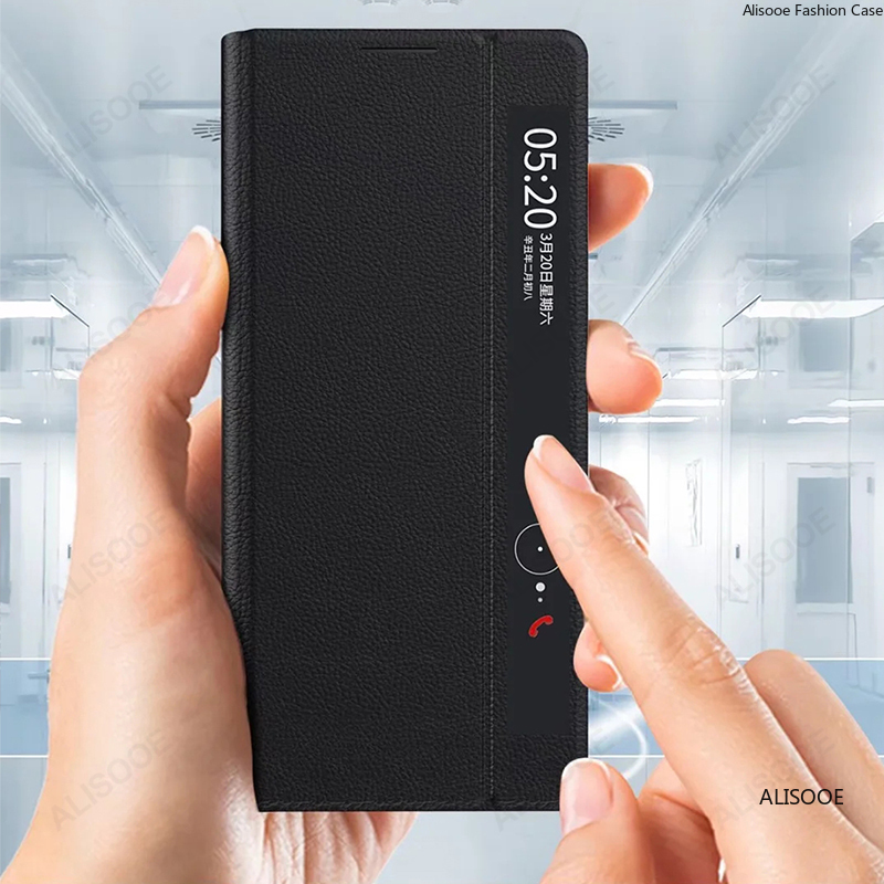 Flip Cover for Honor Magic V2 5G Case Luxury Leather Smart View Windows Protection Capa for Huawei Honor Magic V2 5G Funda