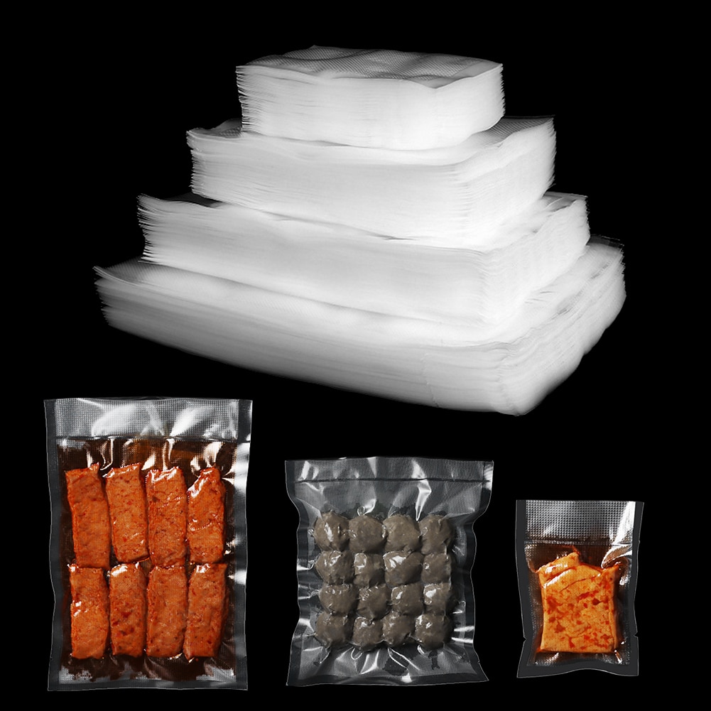 100 Stuks Sterke Vacuüm Sealer Voedsel Zakken Opslag Geweven Zakjes Seal Reliëf Commerciële Grade Zakken Voor Voedsel Saver Verse Veel