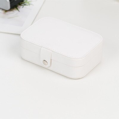 Boîte à bijoux avec miroir bijoux cercueil Portable maquillage organisateur beauté voyage boîte Bracele porte-collier emballage: White2