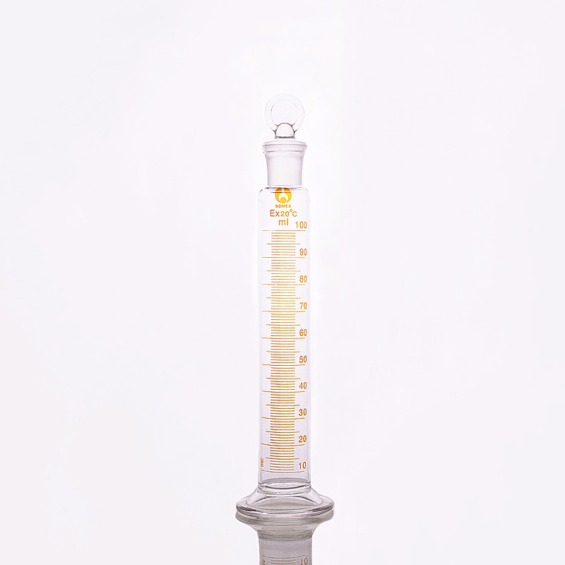 High borosilicate glass measuring cylinder with graduations and ground-in glass stopper,Capacity 100ml,Laboratory Cylinder
