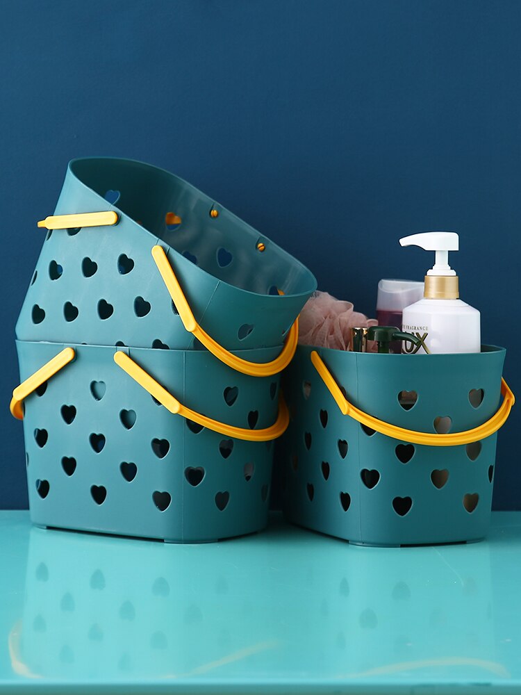 1 peça de cesta de banho portátil banheiro cesta de banho feminino bonito cesta de banho com produtos de higiene pessoal banho azul dormitório armazenamento bo