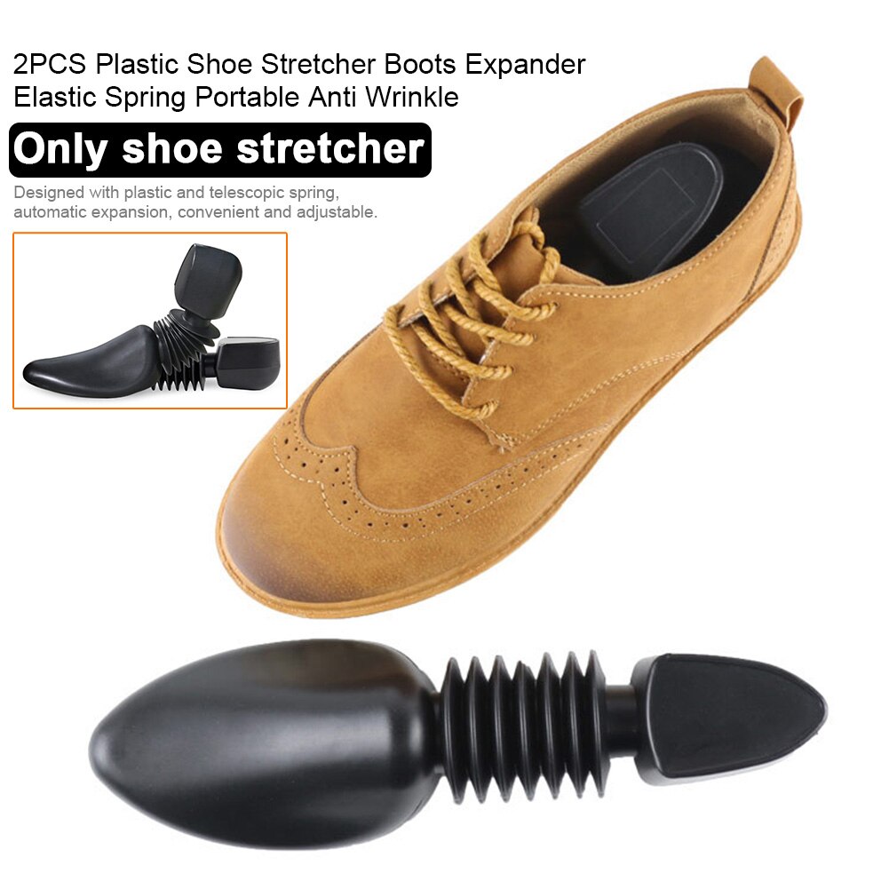 2PCS Portable Plastic Shoe Stretcher Shaper Durable Anti Wrinkle Boots Expander Universal Home Elastic Spring Adjustable