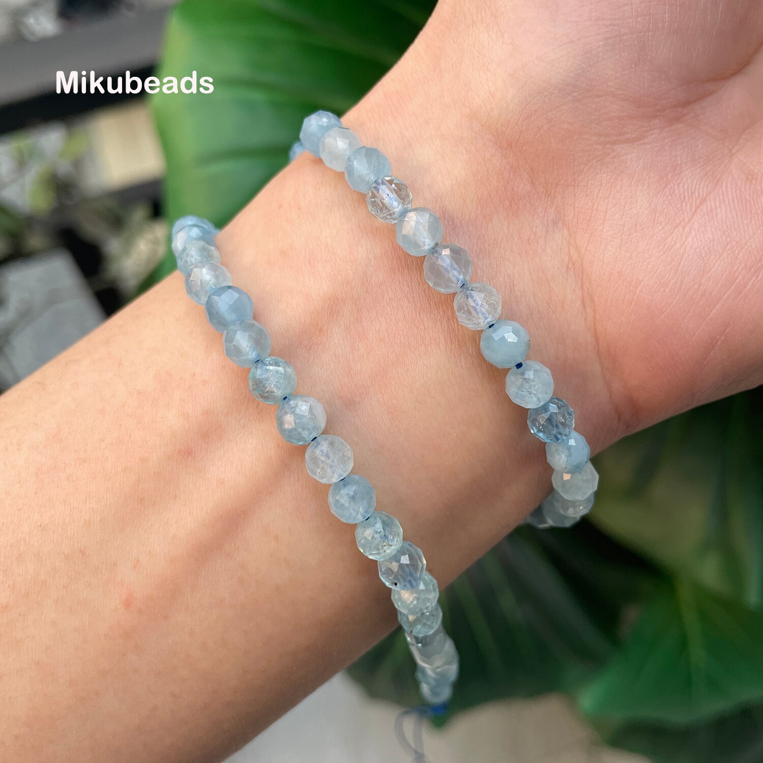 Natürliche AAA 6mm +-0,3 Aquamarin Facettierte Runde verlieren Perlen Für Schmuck Machen DIY Armbänder Halskette Oder Mikubeads