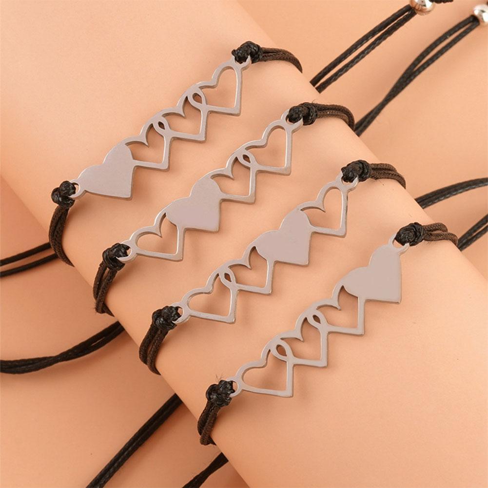 2/3/4/5Pcs Sister Card Bracelet Steel Heart-shaped Good Friend Bracelet Birthday Symbol Of Friendship