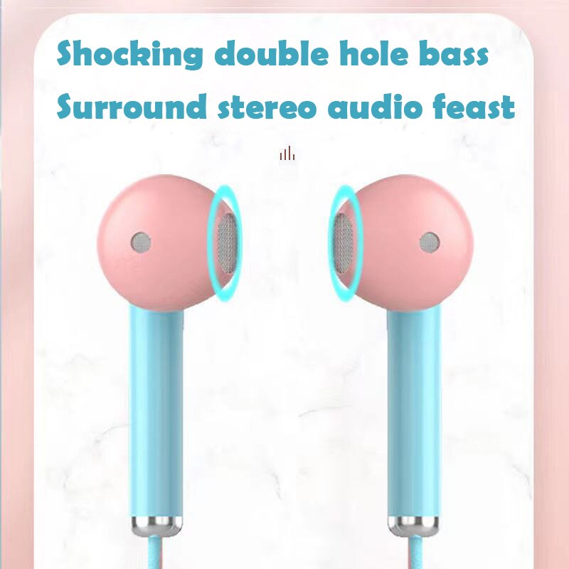 Drut słuchawki Stereo 3.5MM słuchawki douszne Running Music Game słuchawki redukowanie hałasu na telefon komórkowy PC PAD Laptop z mikrofonem